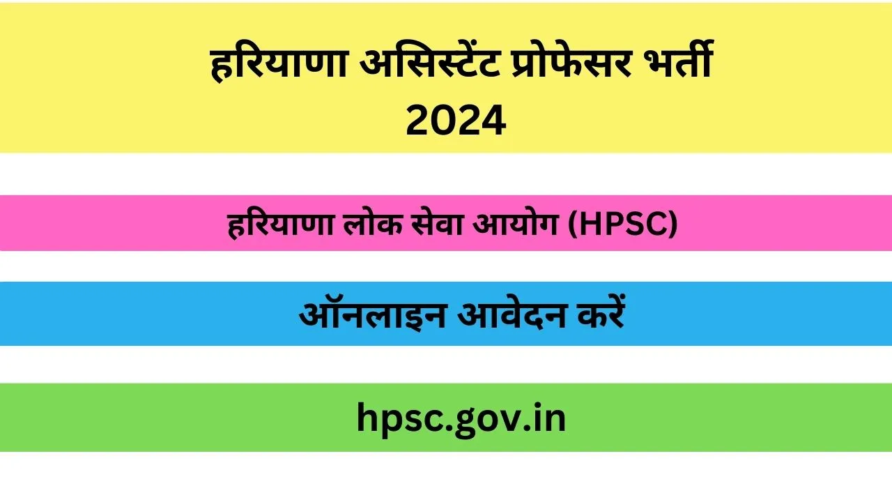 HPSC Assistant Professor Recruitment 2024, Apply Online for 2424 Post