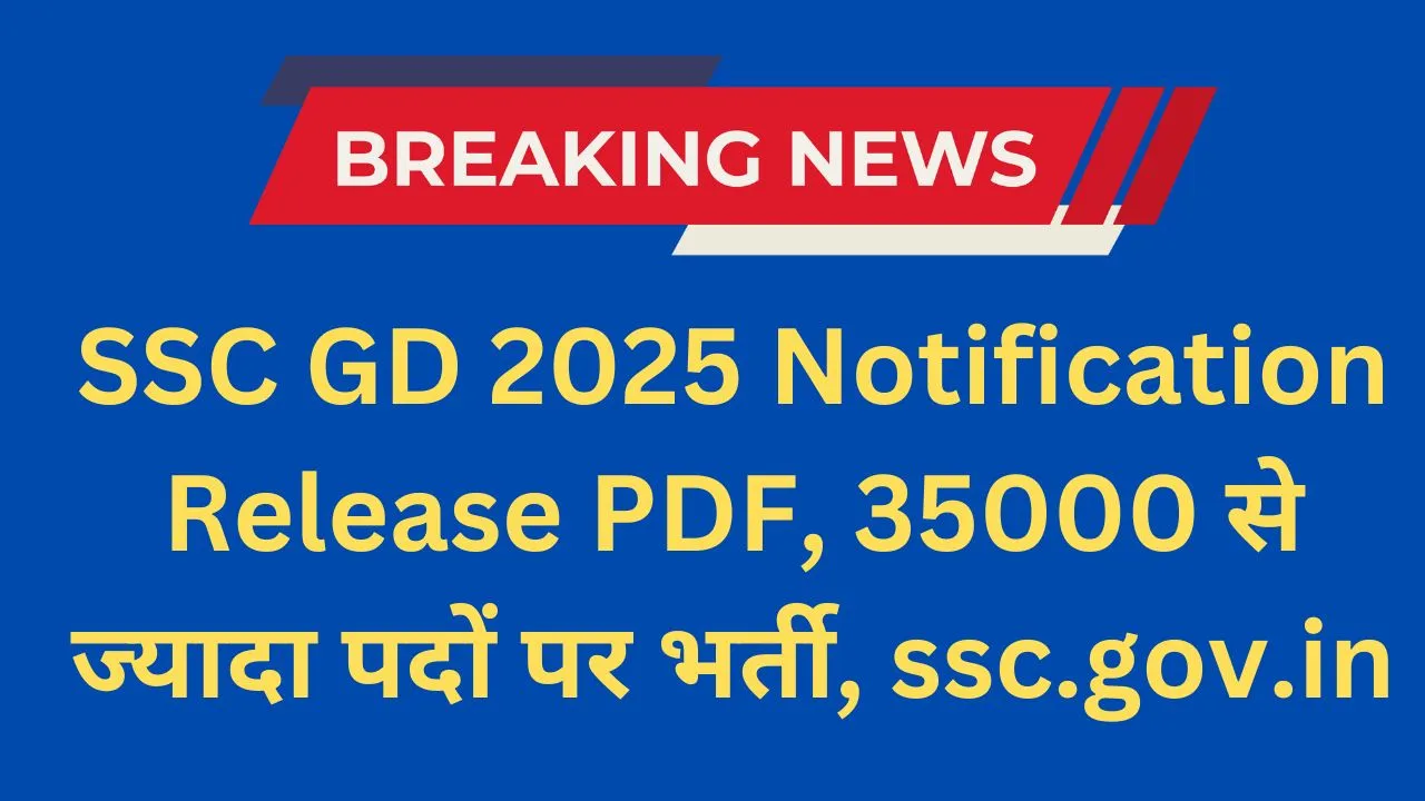 SSC GD 2025 Notification Release PDF